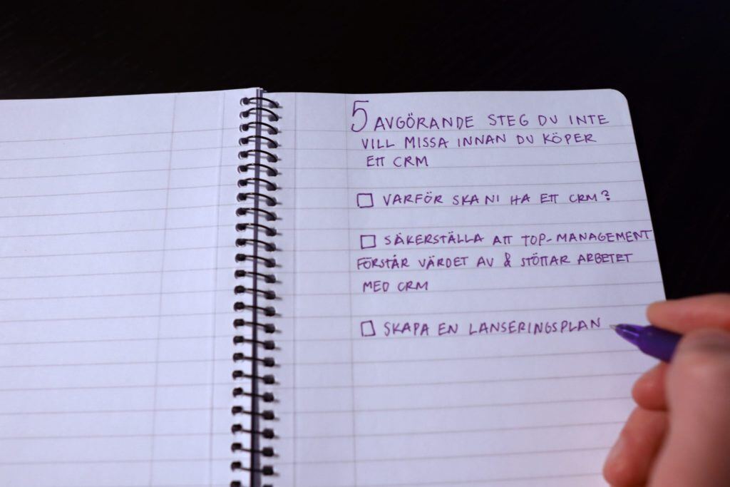 Checklist for crm system