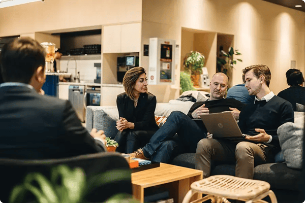 Leadfront team in a discussion