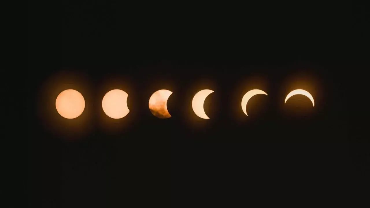 The moon in the different phases
