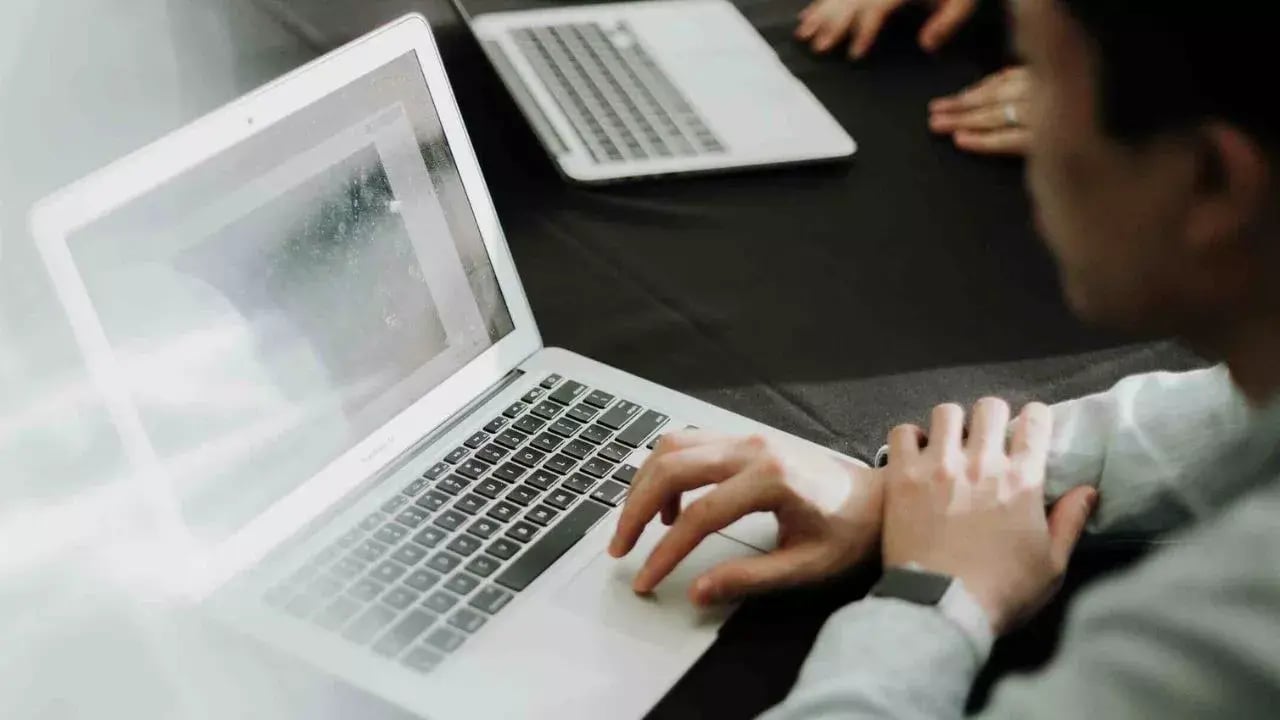 A person working on a laptop