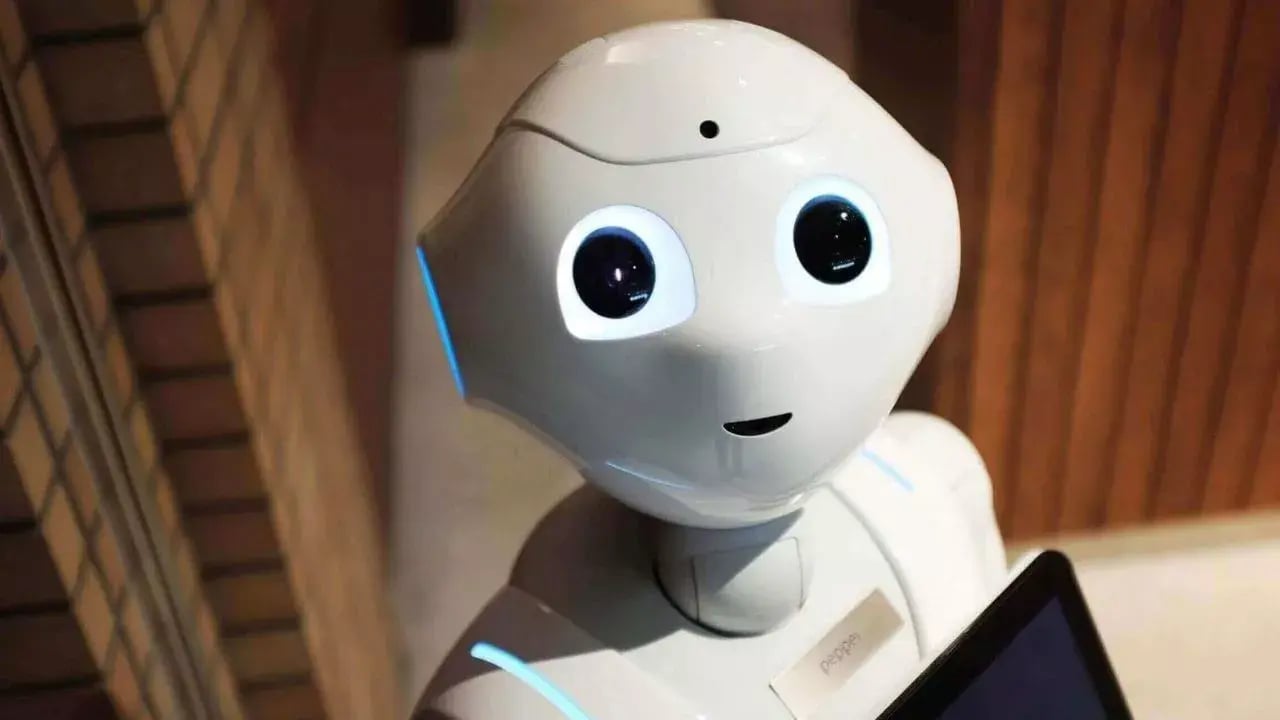 a humanoid robot with a sleek, white design