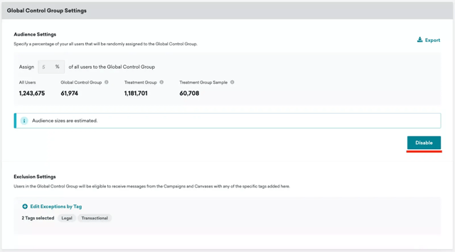 Braze control group static picture